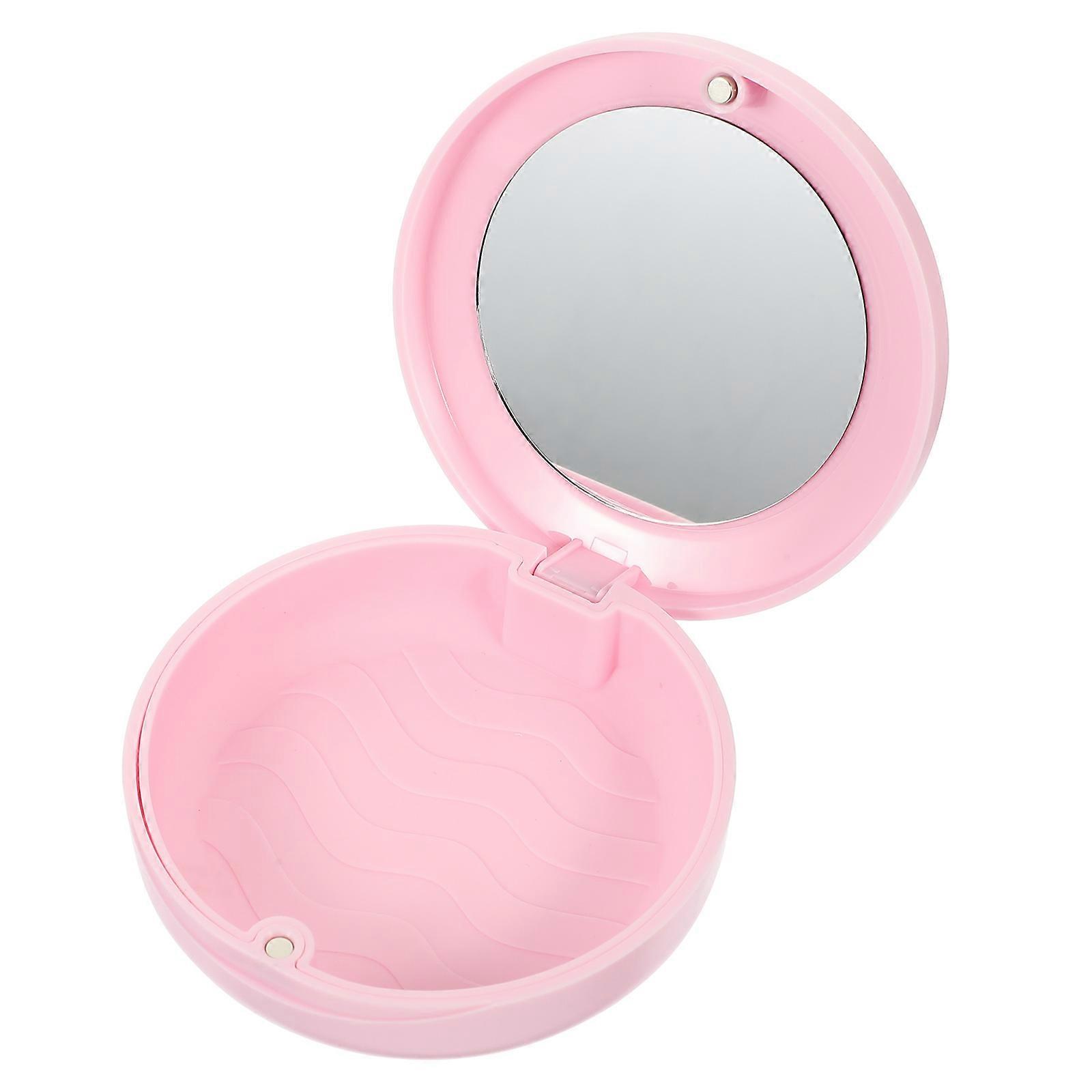 Tooth Retainer Case Portable Orthodontic Retainer Box Denture Case with Mirror