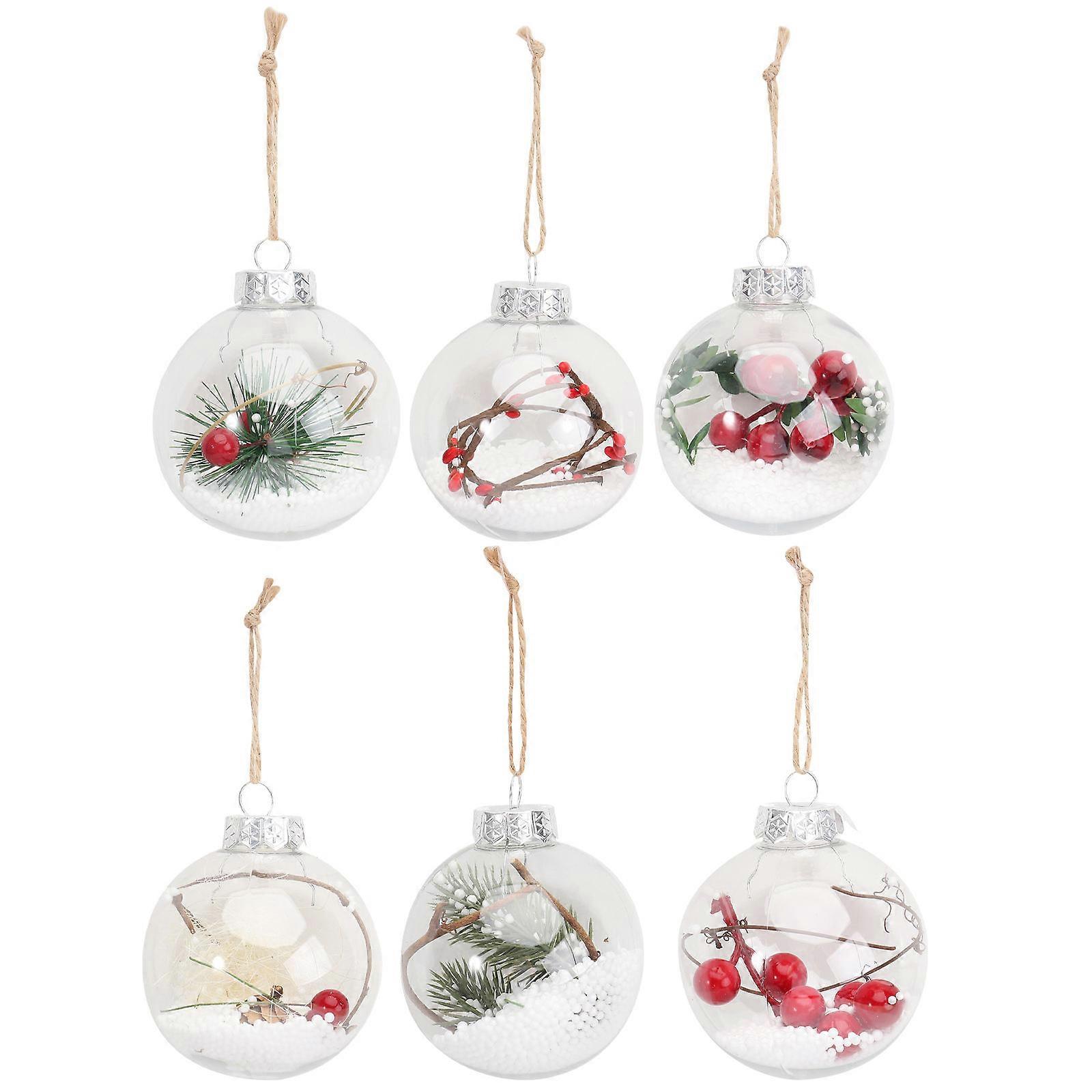Christmas Tree Ornament Balls for Decoration Made of Plastic Multi Color 6 Pieces