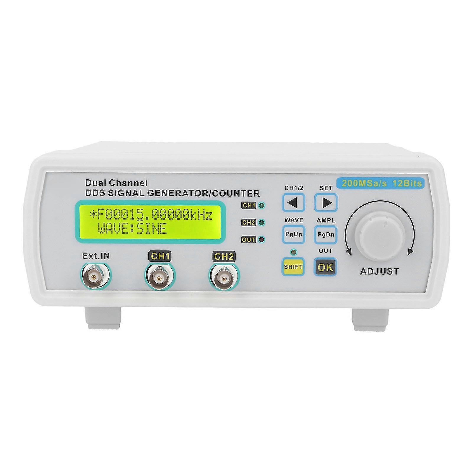 DC5V Signal Counter LCD Display Dual Channel Arbitrary Waveform Function Generator 100‑240V US Plug 