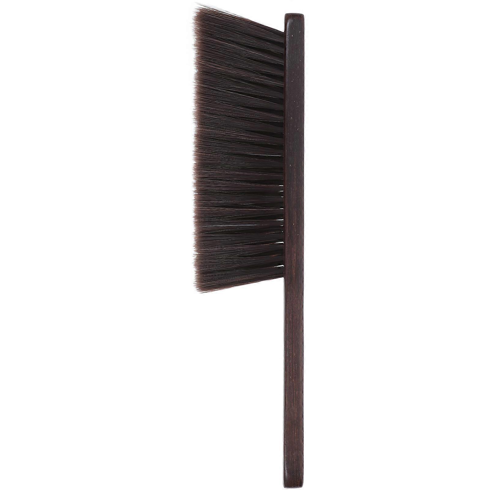 Hand Broom Wooden Whisk Broom Dust Brush Fireplace Cleaning Long Handle Coffee 1Set