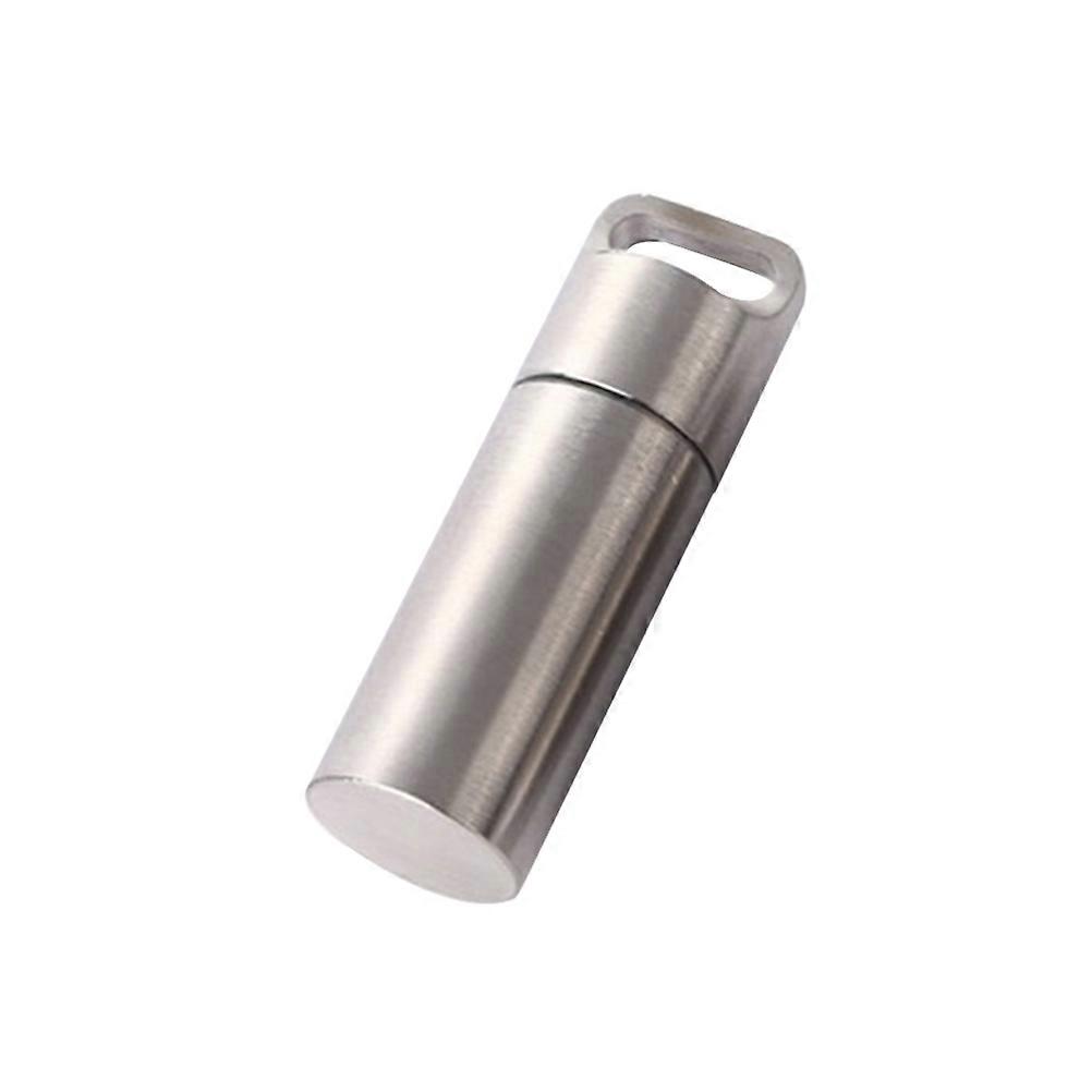 Stylish Stainless Steel Medicine Case with Waterproof and AntiCollision Design for Portable Travel Use Small Size