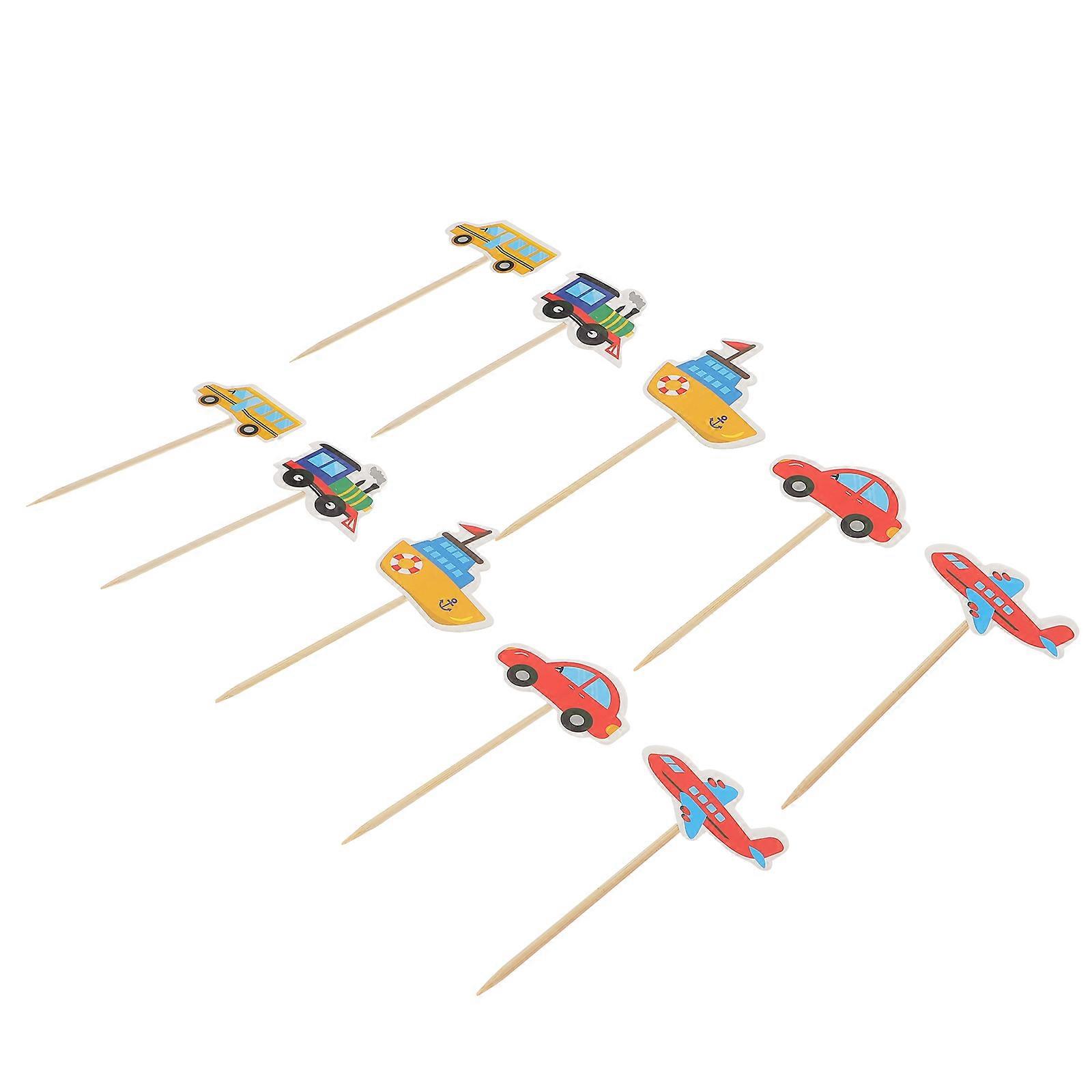 Assorted Color Cartoon Car Cake Toppers for Party Decoration Environment to Use