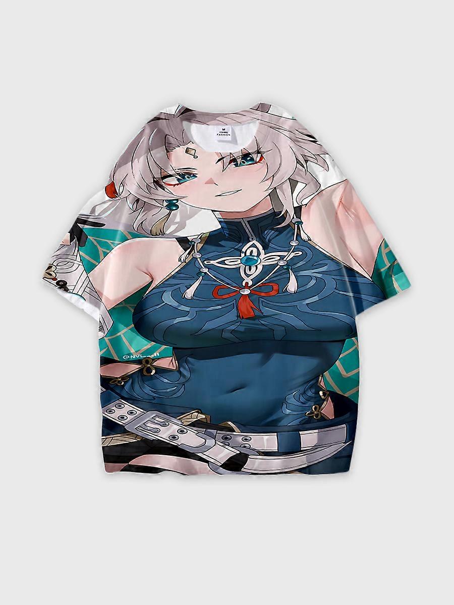 T-shirt round neck Role Pattern loose short sleeve C538