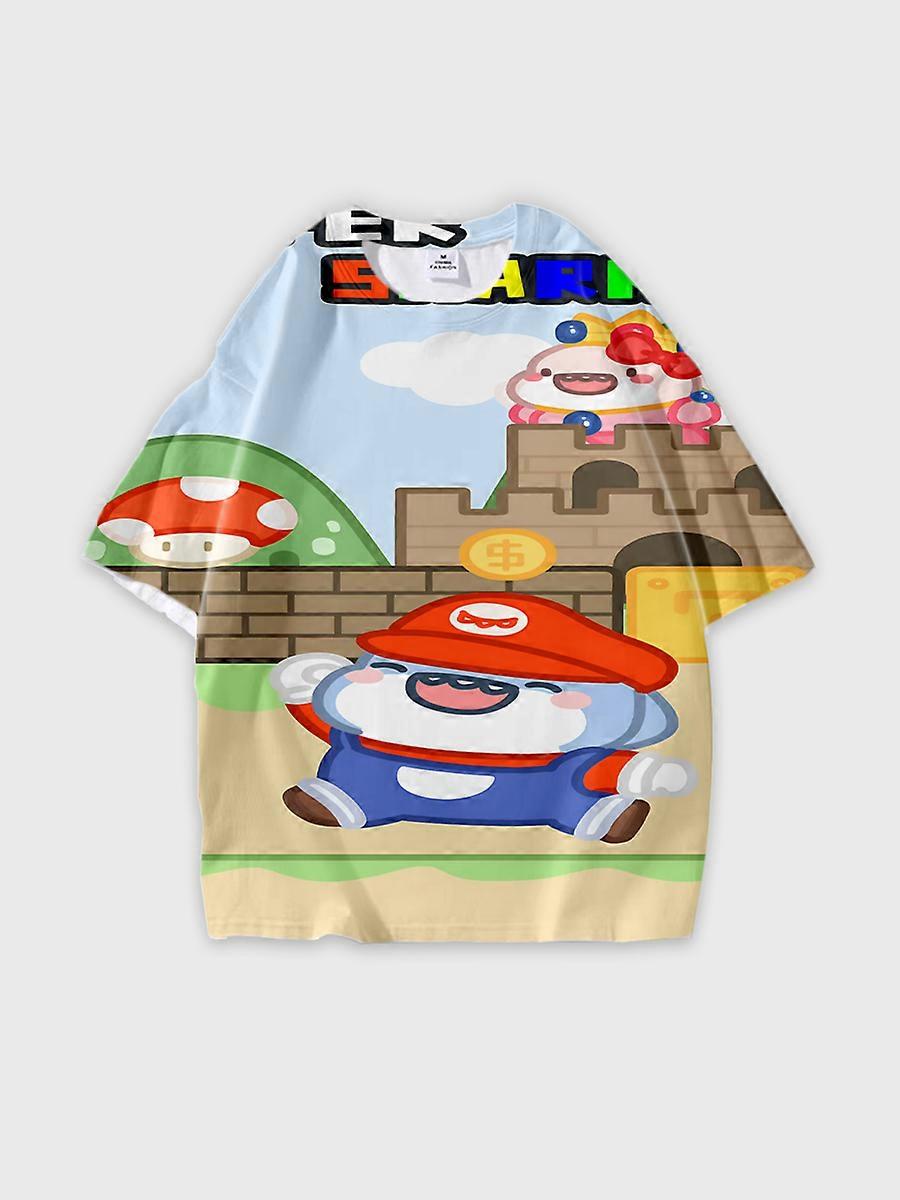 T-shirt round neck Cartoon Pattern loose short sleeve C2649