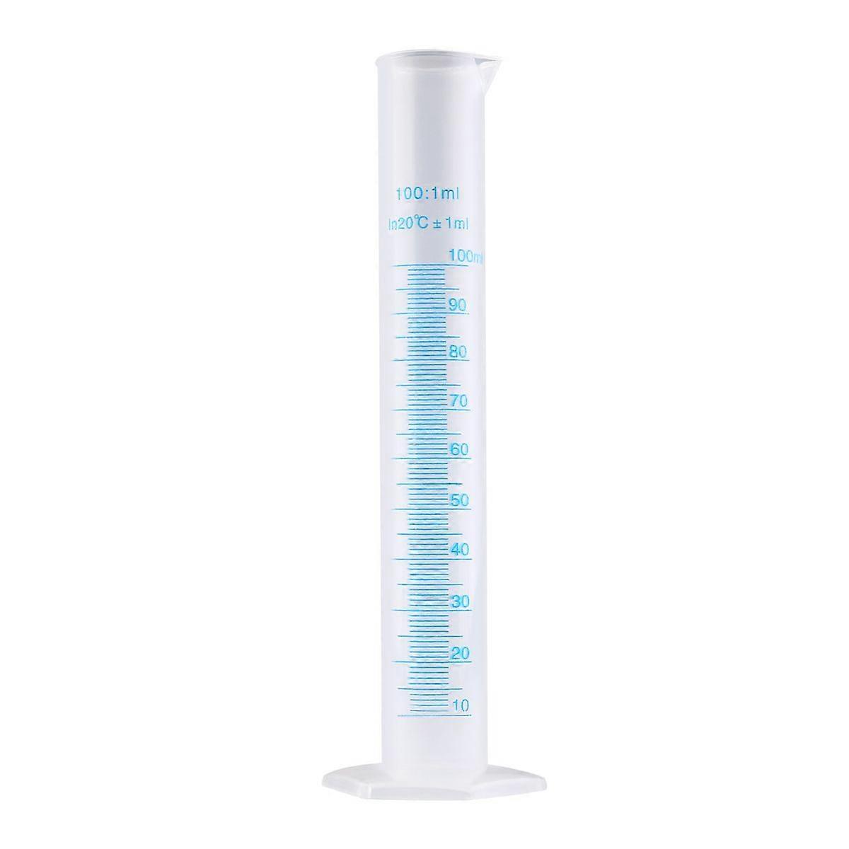 PIXNOR 100ml Transparent Plastic Graduated Measuring Cylinder