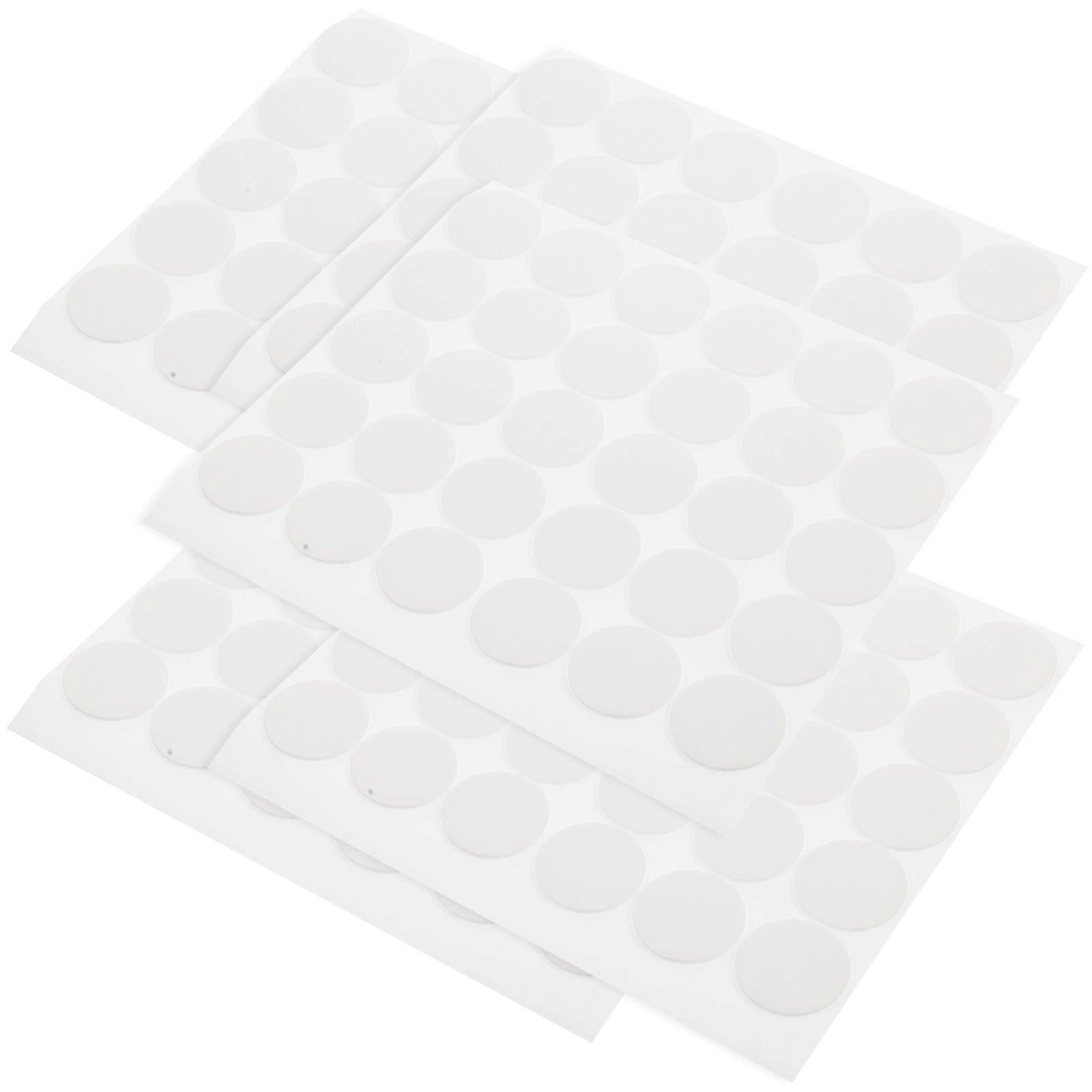 Wick Fixing Stickers 5 Sheets Heat Resistant for Candle Making Uses Round White Double Sided Adhesive