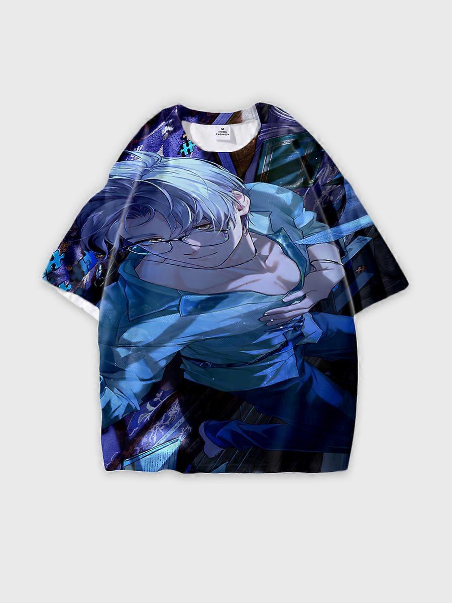 T-shirt round neck Role Pattern loose short sleeve E1714