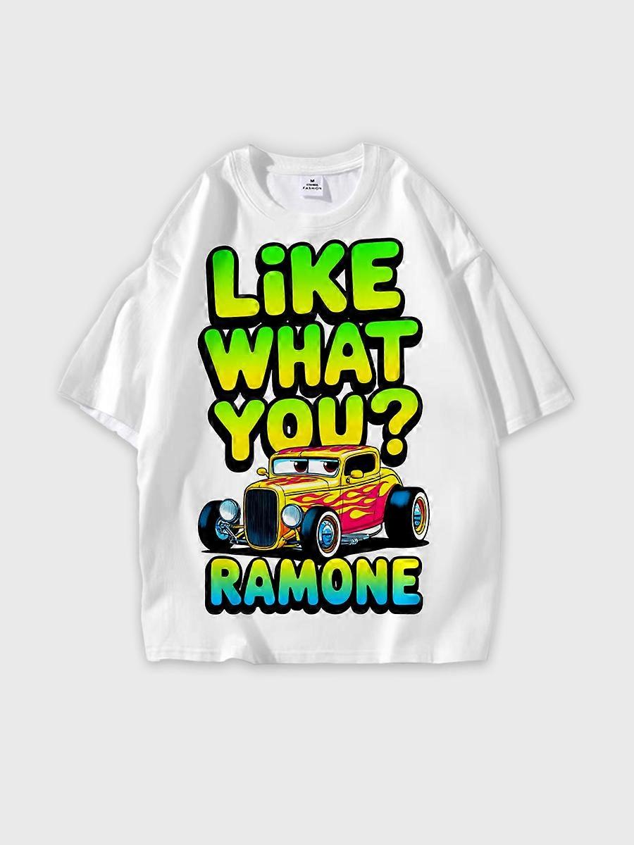 T-shirt round neck Animation Character Pattern loose short sleeve E1235