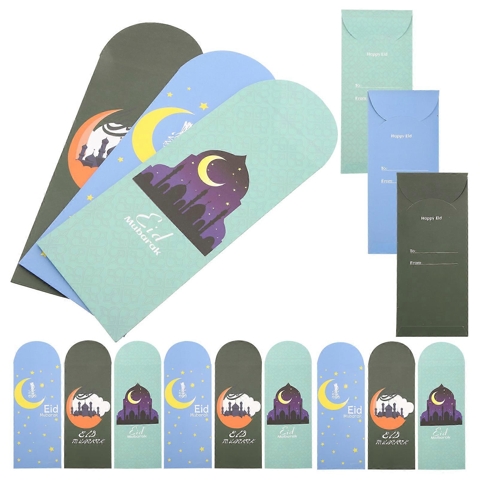 Eid Mubarak Envelopes Money Envelopes Appearance Assorted Color 18x8cm Holder 18Pack
