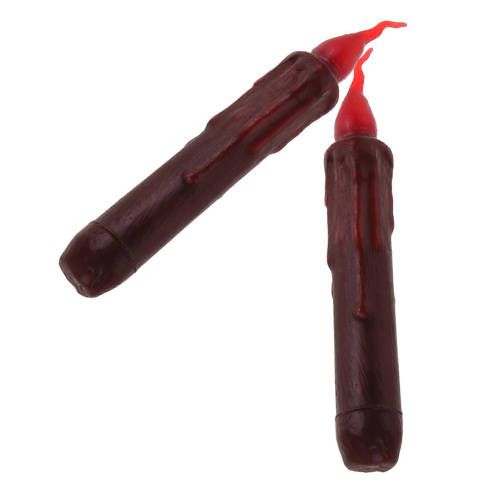 Battery Operated Candle Lights for Decor with Warm Dark Red Color and ABS Paraffin Material 2 Pieces