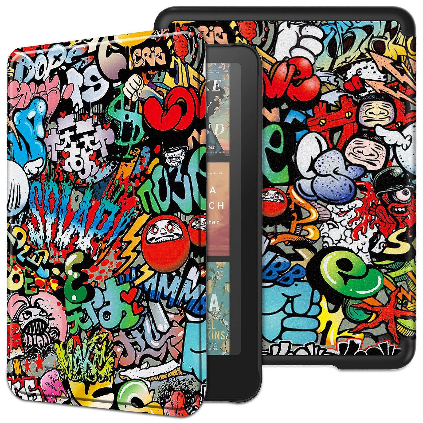 For Amazon Kindle Colorsoft Kindle Paperwhite (2024) Case Pattern Print PC+ PU E-Reader Cover Graffiti