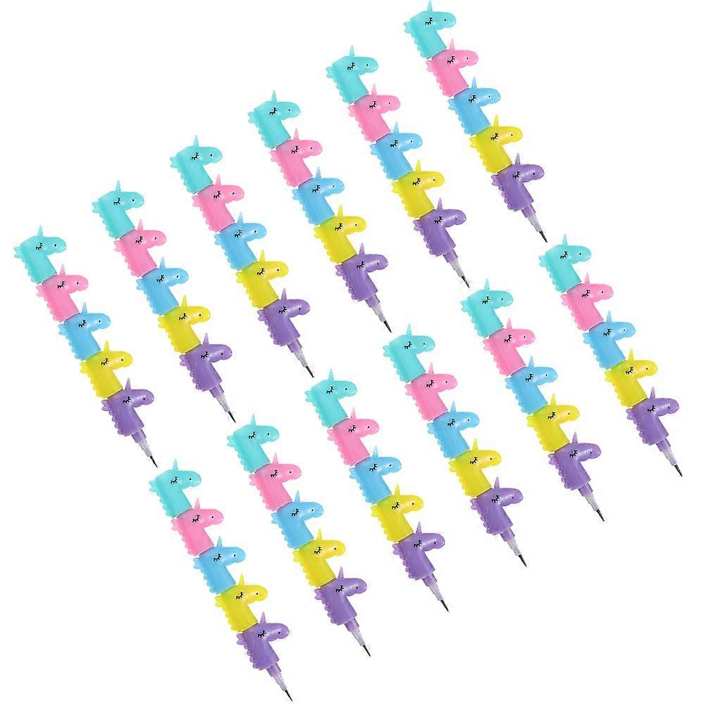 12Pcs Stackable Drawing Pencils in Assorted Colors for Writing Use with Smooth Experience