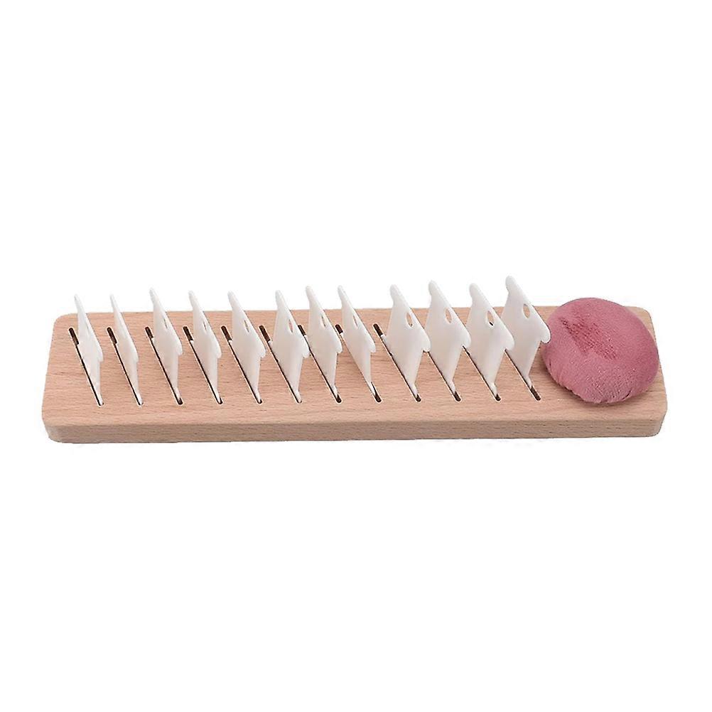 Wooden Embroidery Floss Rack With Pin Cushion Holder For Craft Storage Travel Use Efficient Organization 13-Pcs