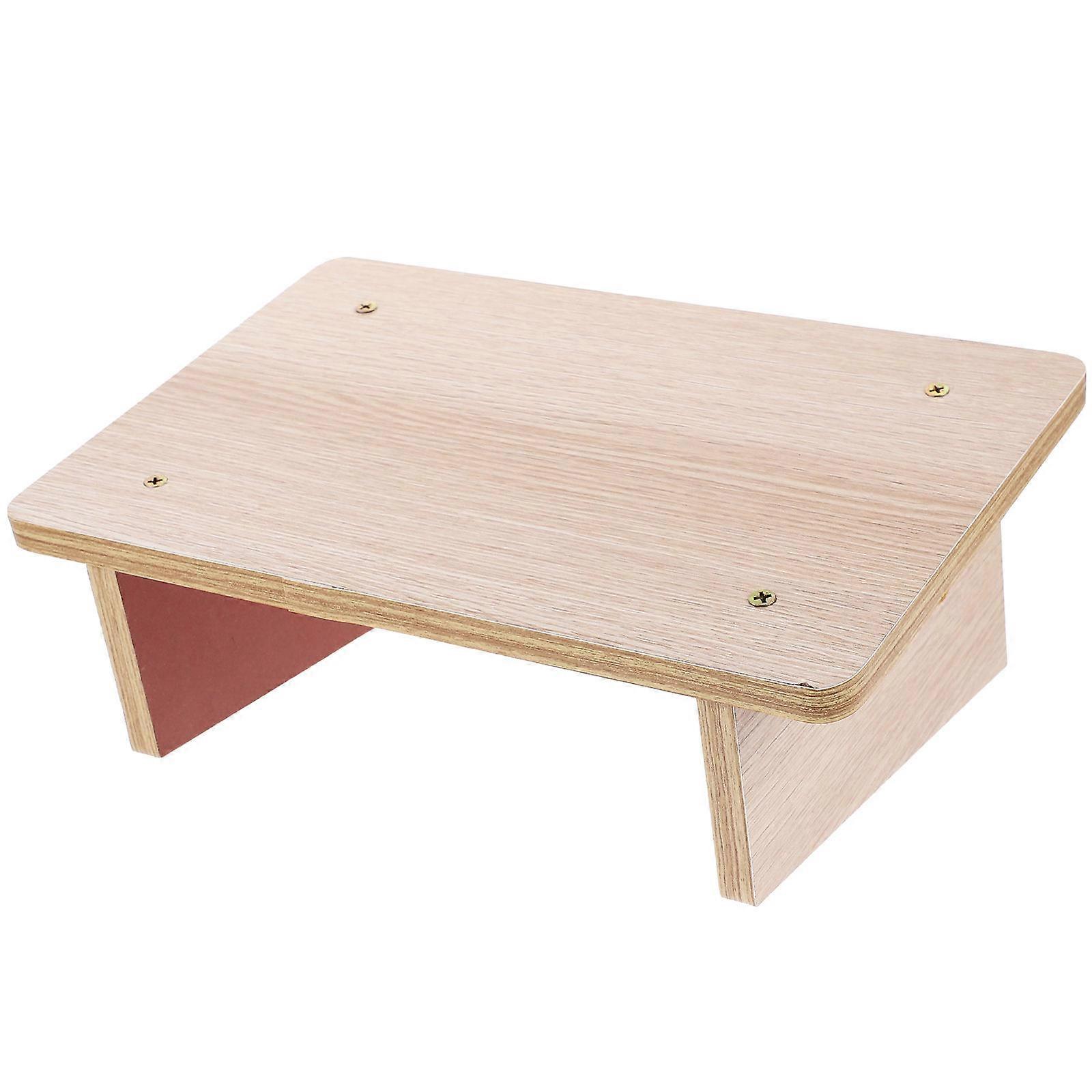 Khaki Pedicure Foot Rest with Nonslip Design for Home Use Synthetic Material Stool 7.5 x 6.2 x 9.8 inches
