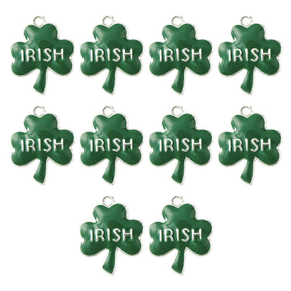 10pcs Irish Alloy Leaf Pendants DIY Charms for Necklace, Bracelet & Earrings Lightweight, Durable Jewelry Making Accessories for Unique Craft Decor