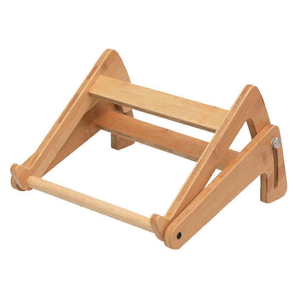 Here's a well structured product description for the **"1pc Height Adjustable Wood Laptop Stand Ergonomic Storage Shelf With Hollow Design For