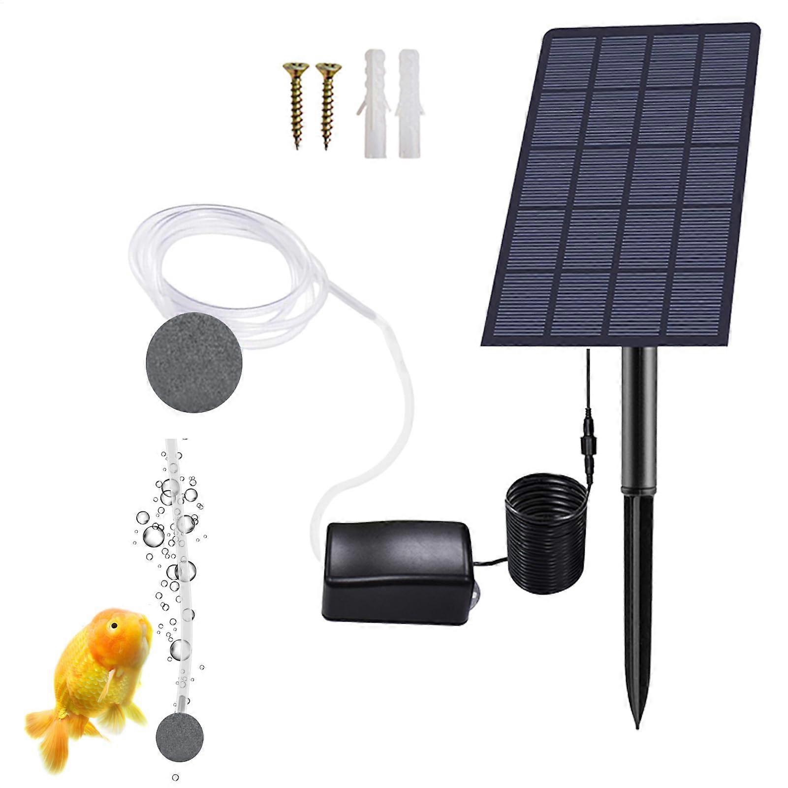 Solar Air Pump for Fish Ponds, Solar Oxygen Pump with 180° Adjustable Panel