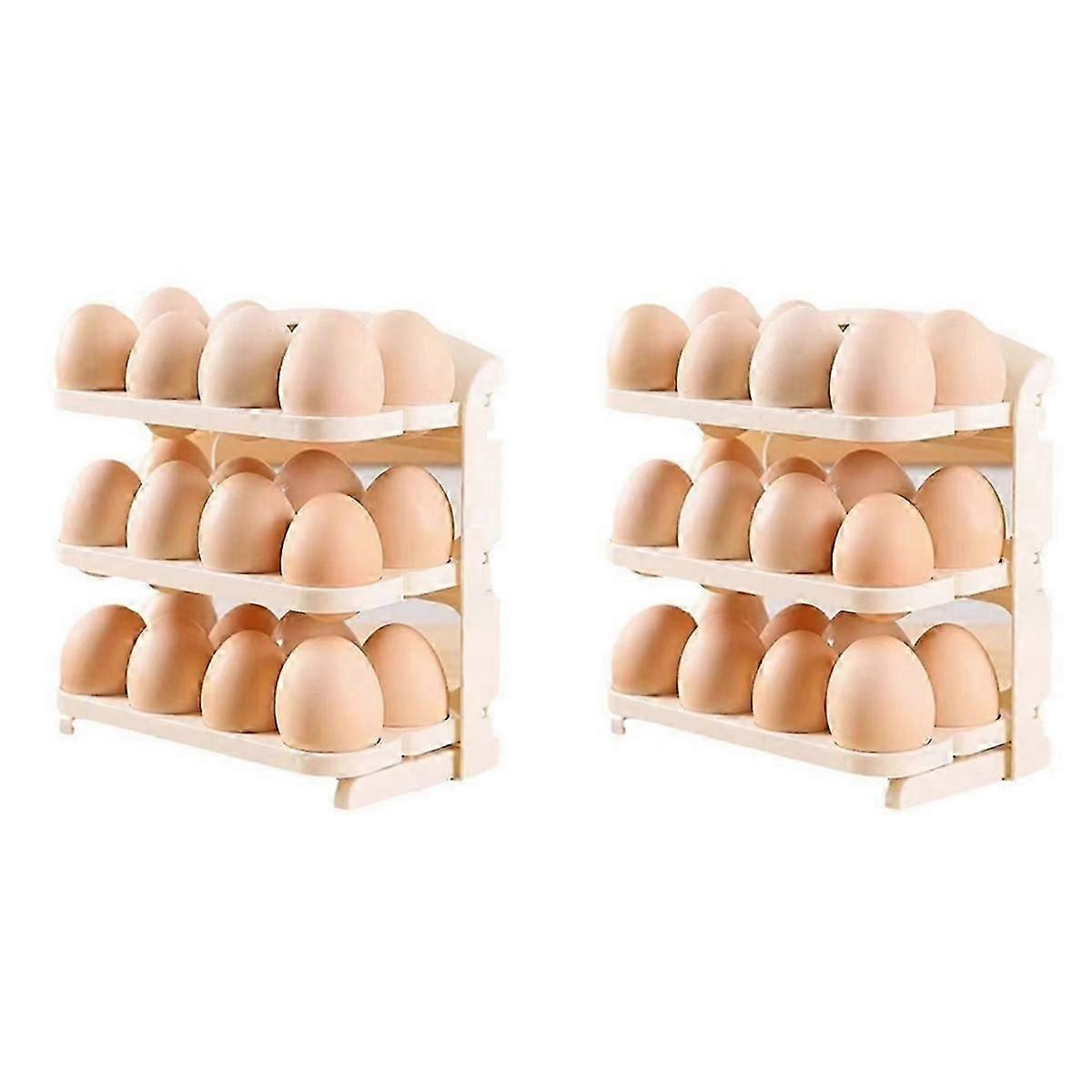 Egg Rack Folding Egg Box Refrigerator Side Door Storage Rack Kitchen Egg Tray Multi-Layer Anti-Fall