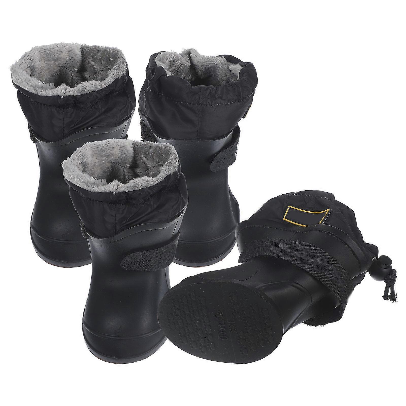 Durable Waterproof Pet Foot Covers Designed For Dogs In Black Suitable For Outdoor Use Featuring A Simple Design 4 Pcs