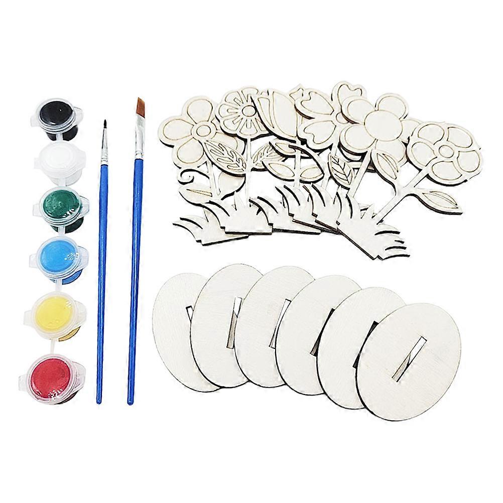 DIY Blank Graffiti Flower Crafts To Paint For Parent-Child Activities And Decoration 10x6cm Hand-Eye Coordination 1 Set