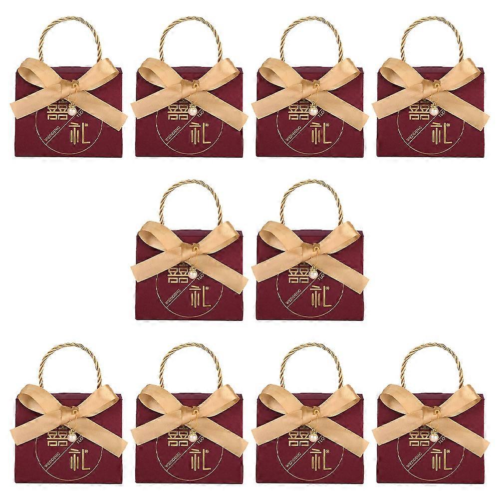 10Pcs Chinese Wedding Candy Boxes Rectangular Assorted Color for Candy Storage