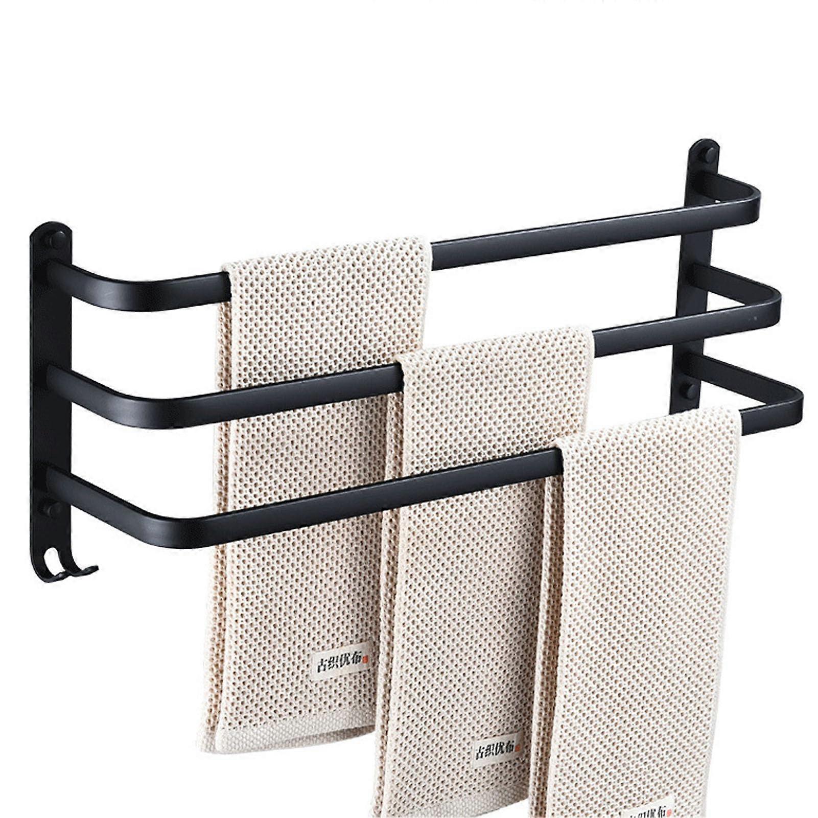 Wall Mounted Towel Holder, 80 cm 3-Tier Towel Rail for Bathroom and Kitchen, Durable Metal Towel Rack, Efficient Storage Solution