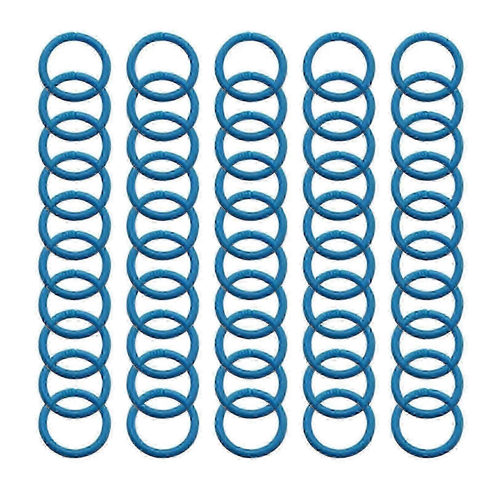 50stk farverige scrapbog ringbind, 15-40mm, blå bøjle til løst blad