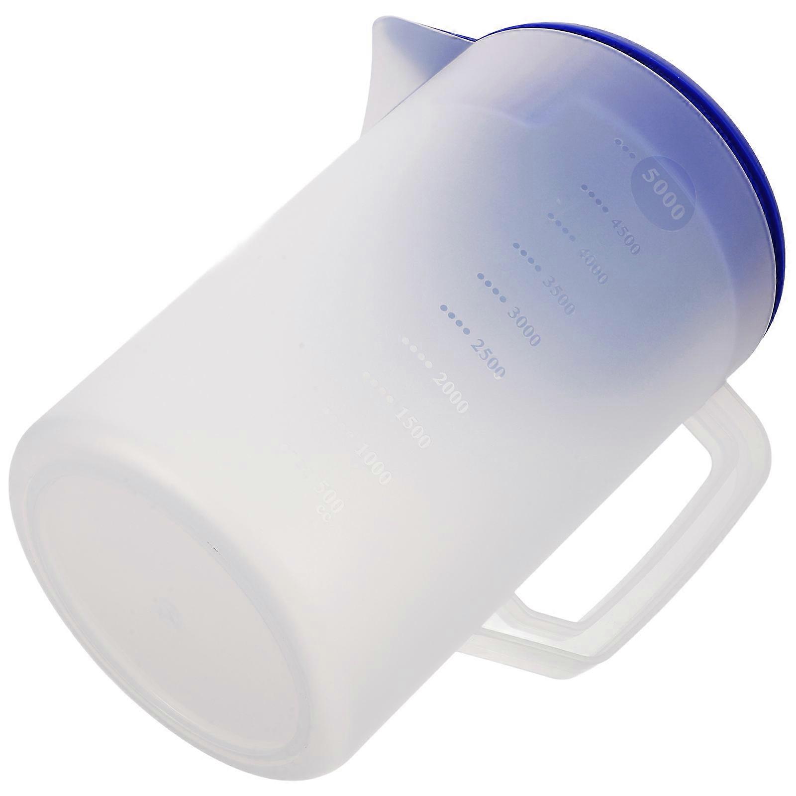 Frosted Plastic Beverage Pitcher with Lid and Ergonomic Handle, Large Capacity Water Jug for Cold and Hot Drinks, Commercial Use for Restaurants and