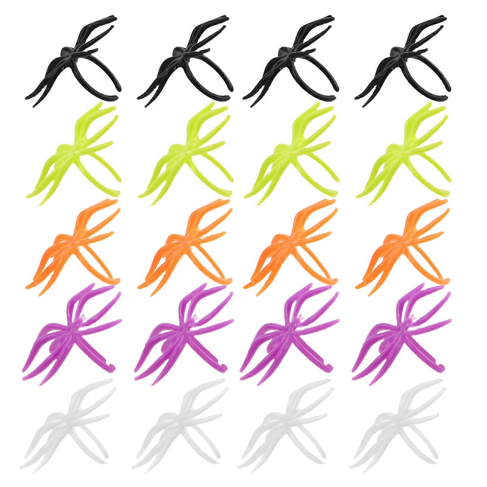120Pcs Enfants Araignée Anneaux Mini Animal Cupcake Toppers Multi pour les rassemblements d’Halloween