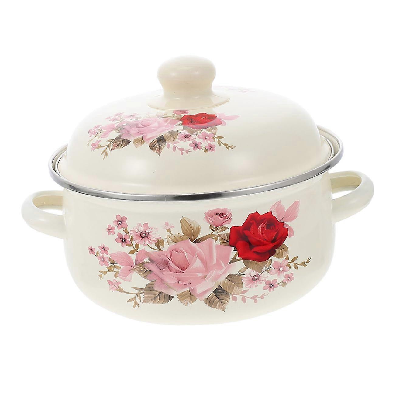 Enamelled Stockpot With Lid - Heavy Duty Stew Pot For Steaming And Serving, High Quality And Carry Resistant