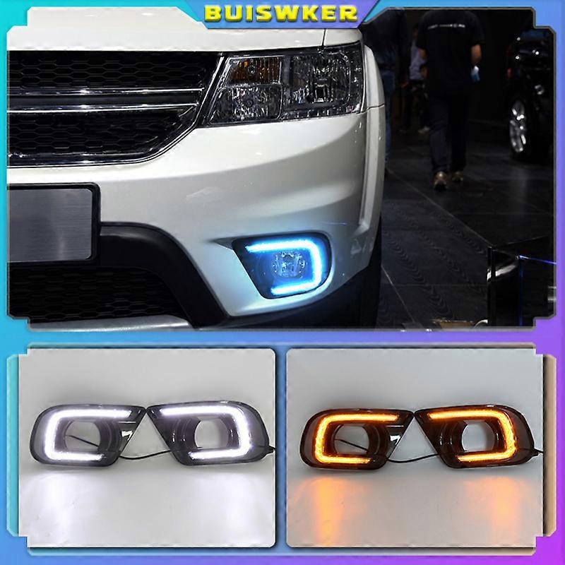 Applicable LED Daytime Running Light For Dodge Journey Fiat Freemont 2014 2015 2016 Yellow Turn Signal style Relay DRL Fog Lamp Decoration