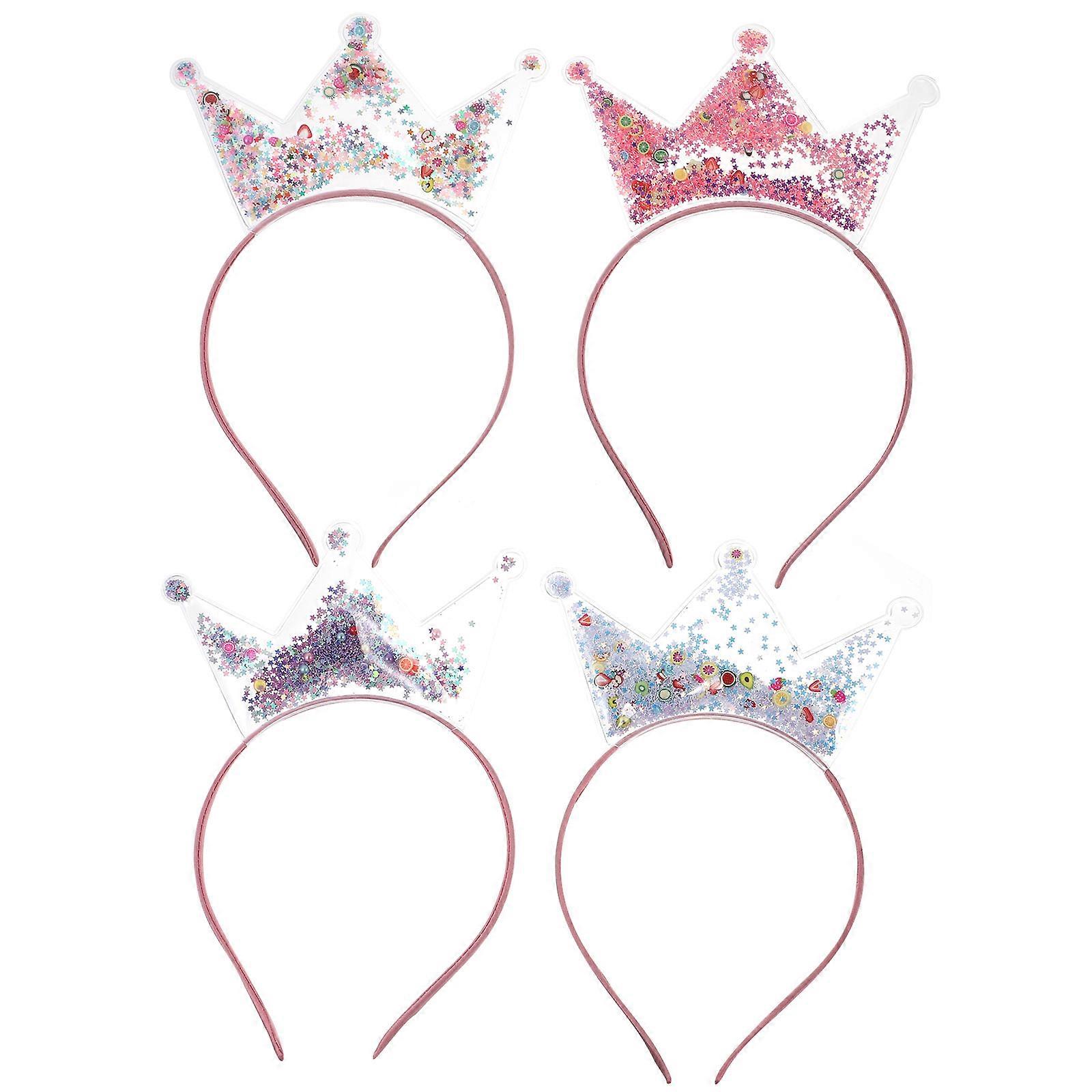 Crown Head Accessories with Sparkling Sequins for Decoration Assorted Pieces