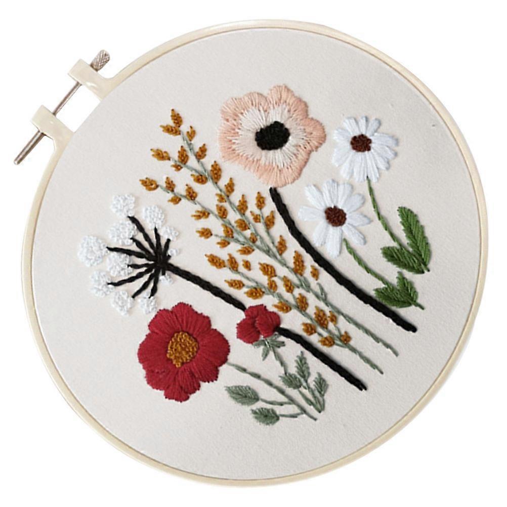 Embroidery Starter Kit For Bedroom Decoration Beginner White 22x22x1.5cm Safe Material 1 Set