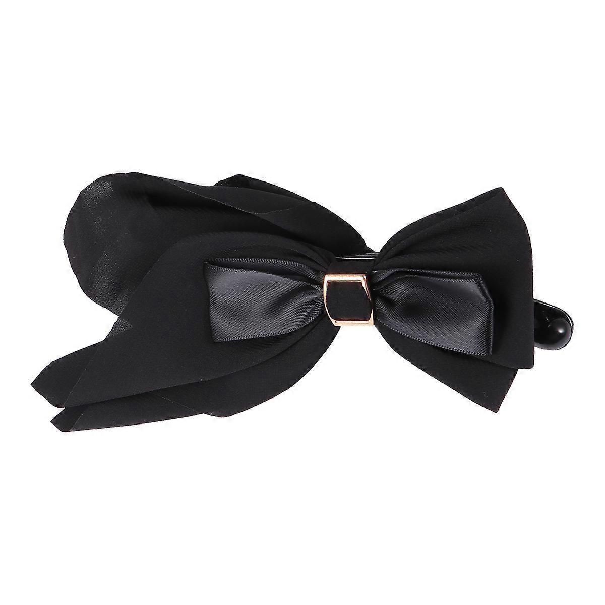 Black Cloth Jaw Clip with Classical Bowknot Design for Everyday Decor Use Great for Various Hair Styles