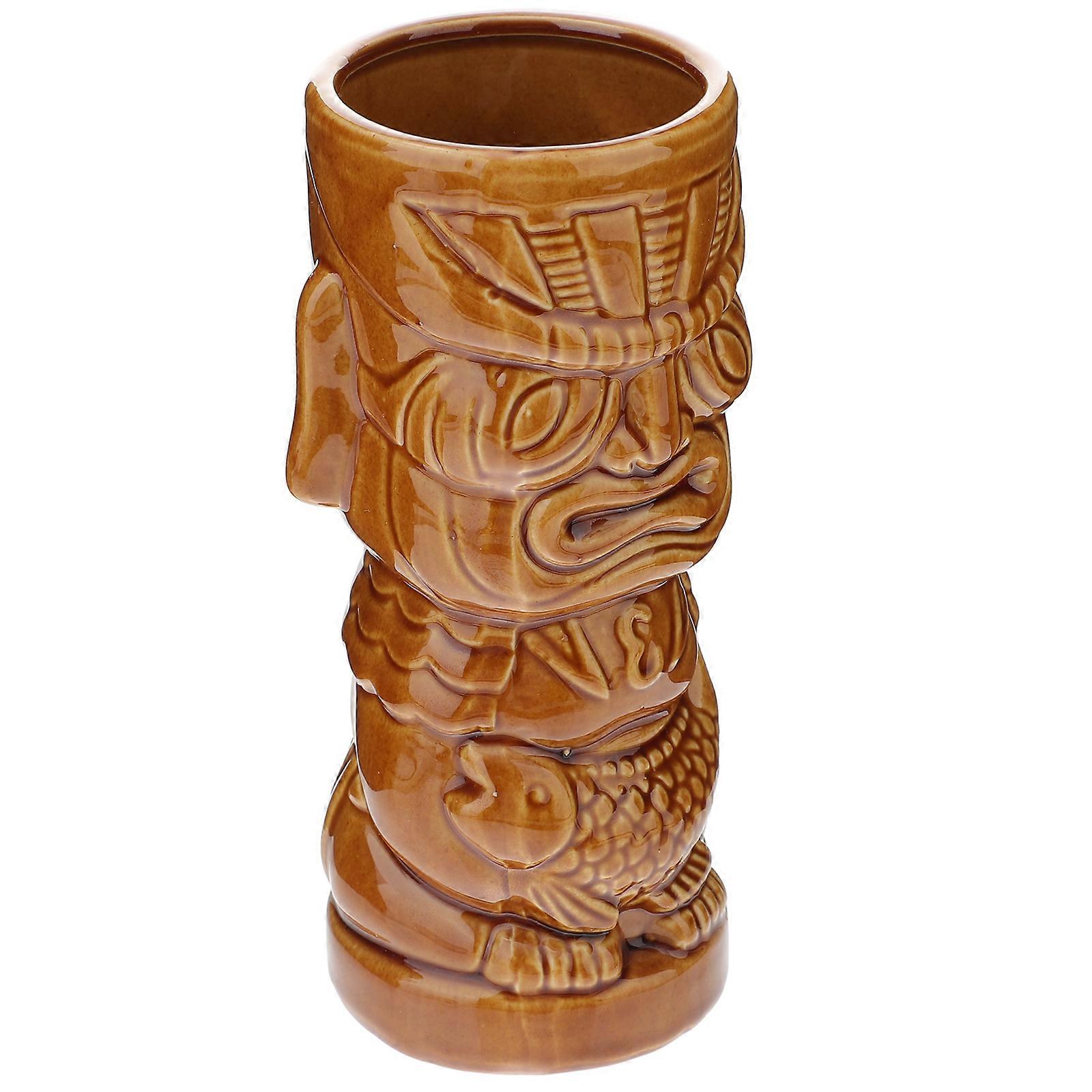 Hawaii Mug Creative Ceramic Drinkware for Home Assorted Color Large Capacity Smooth Delicate Appearance 1pc