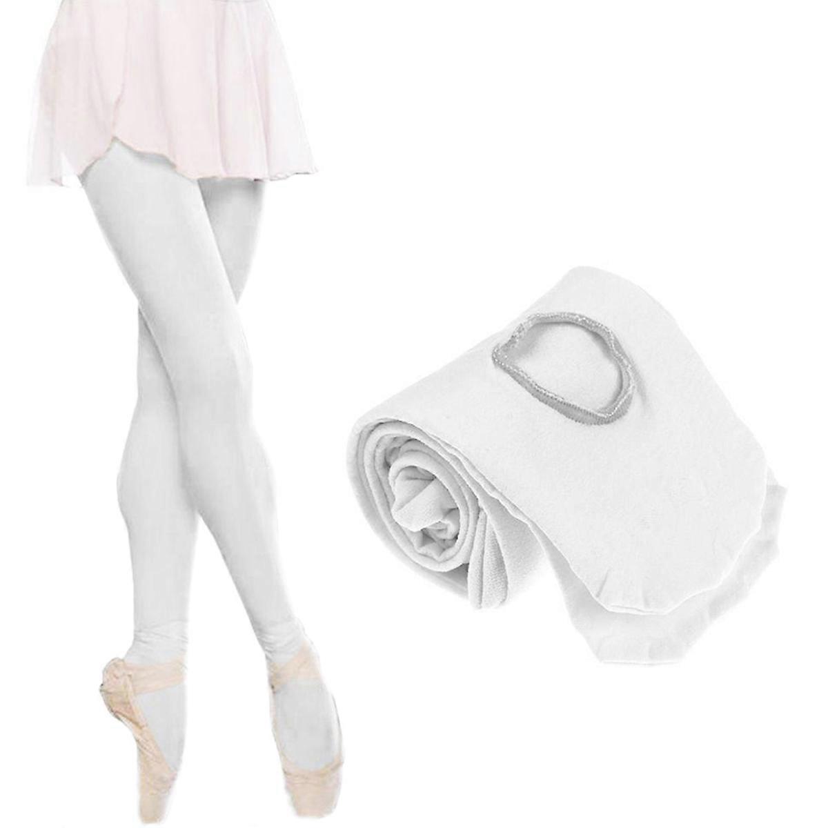 Girls Dance Tights Breathable Comfortable Wearing Size M White 1Set