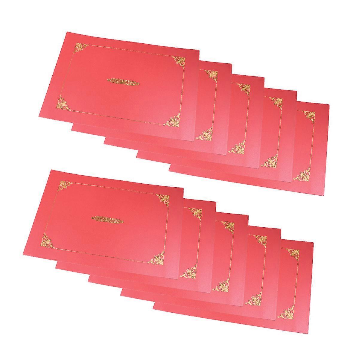 Certificate Paper Folder 10Pcs For Professionals And Students In Classic Retro Style Perfect For Office Occasions