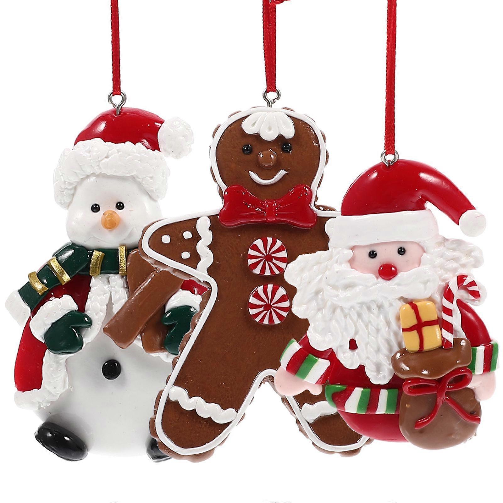 Xmas Tree Hanging Ornaments 3Pcs Holiday Decor For Christmas Celebration Assorted Shape Hanging Decoration