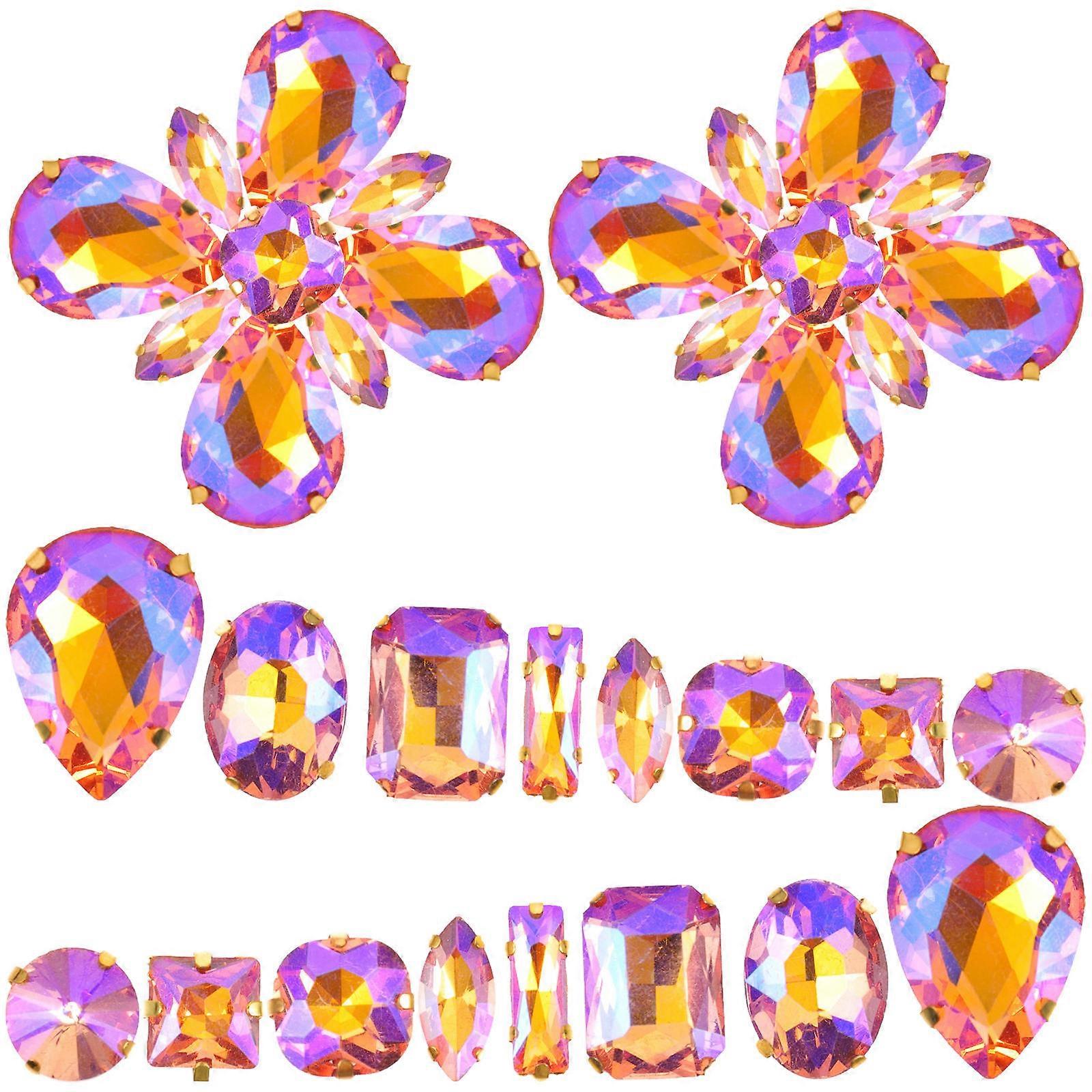 50Pcs Sew On Rhinestones Phonecase DIY Rhinestones Glass Decorative Materials for DIY (Mixed Shape)