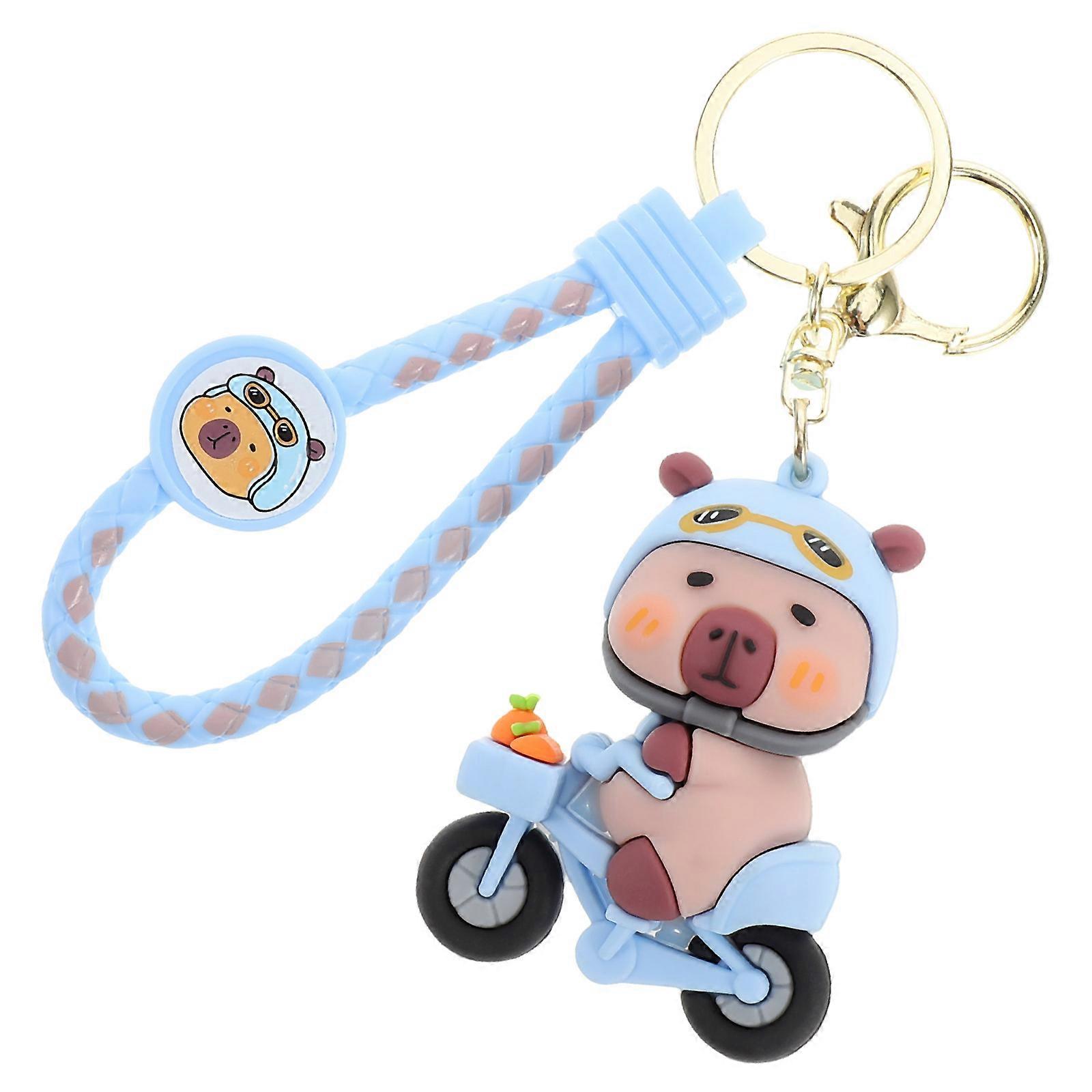 Adorable Capybara Keychain Cartoon Pendant Everyday Use Unique Cute Design 1Set