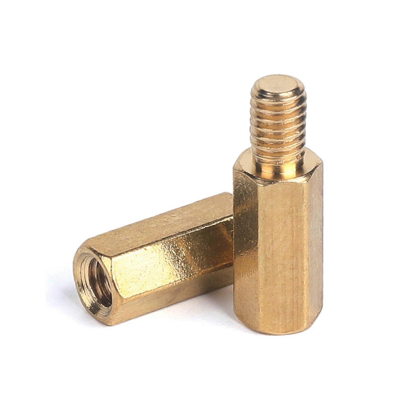 M4M6 Brass Hex Standoff Bolt for PCB, Metric Hex Thread, M6 (8mm) 18mm, 30pcs