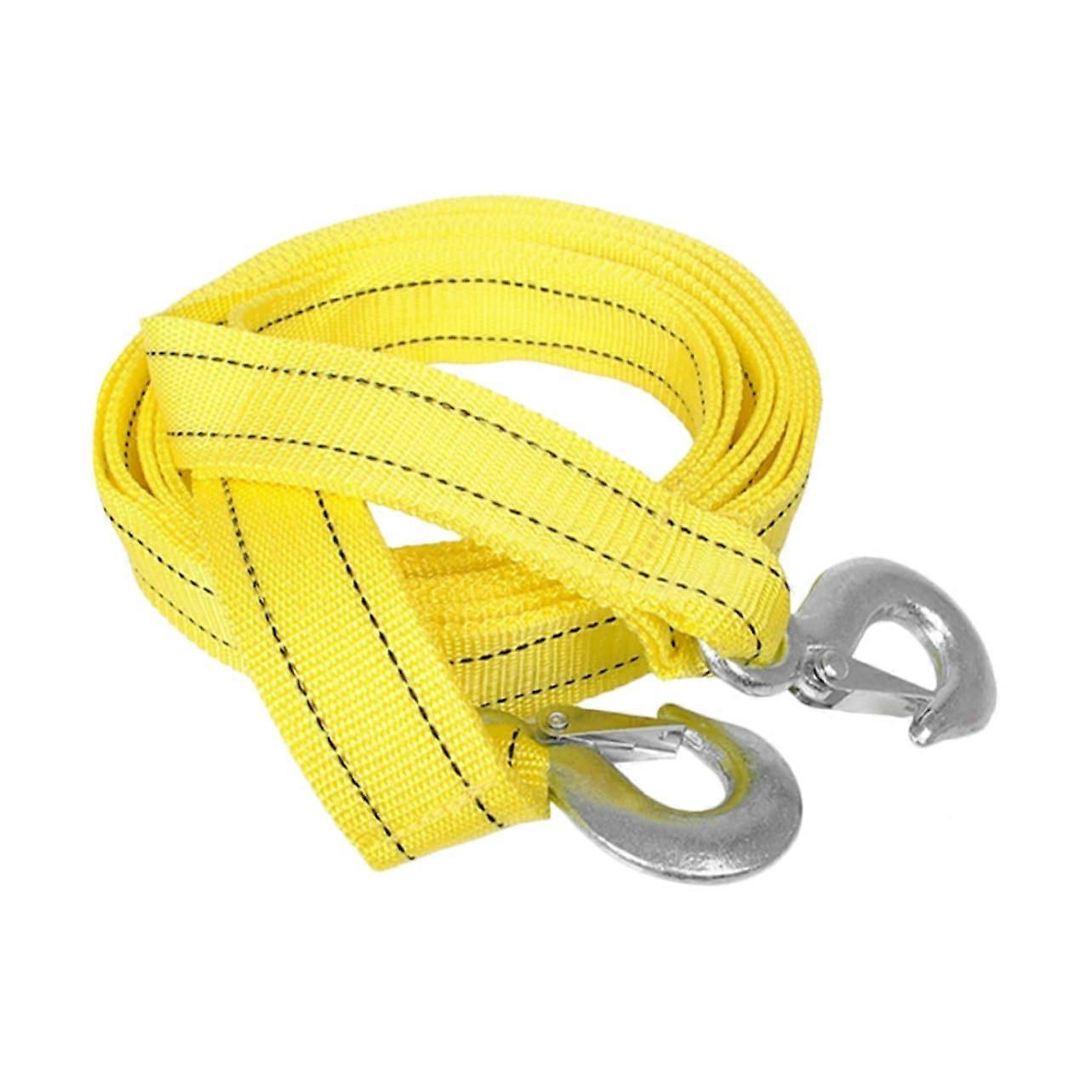 Auto Towing Rope with Metal Hooks, Durable Nylon for Trucks, Trailers, and Boats, Corrosion-Resistant Recovery Strap