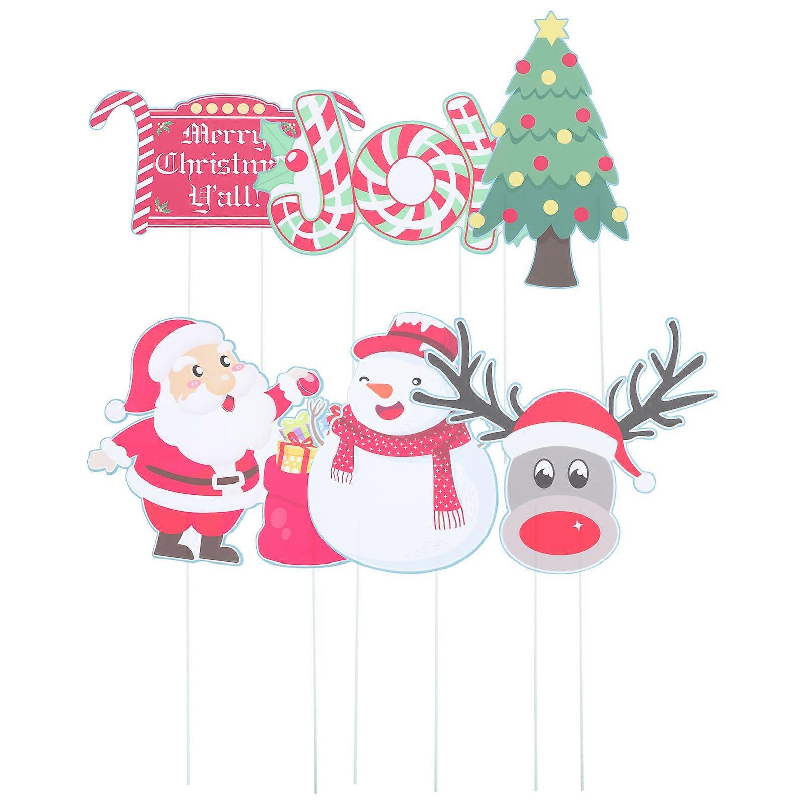 a refined and engaging product description based on your query:
**6pcs Christmas Inserted Lawn Signs – Outdoor Xmas Garden Decorations – Bright