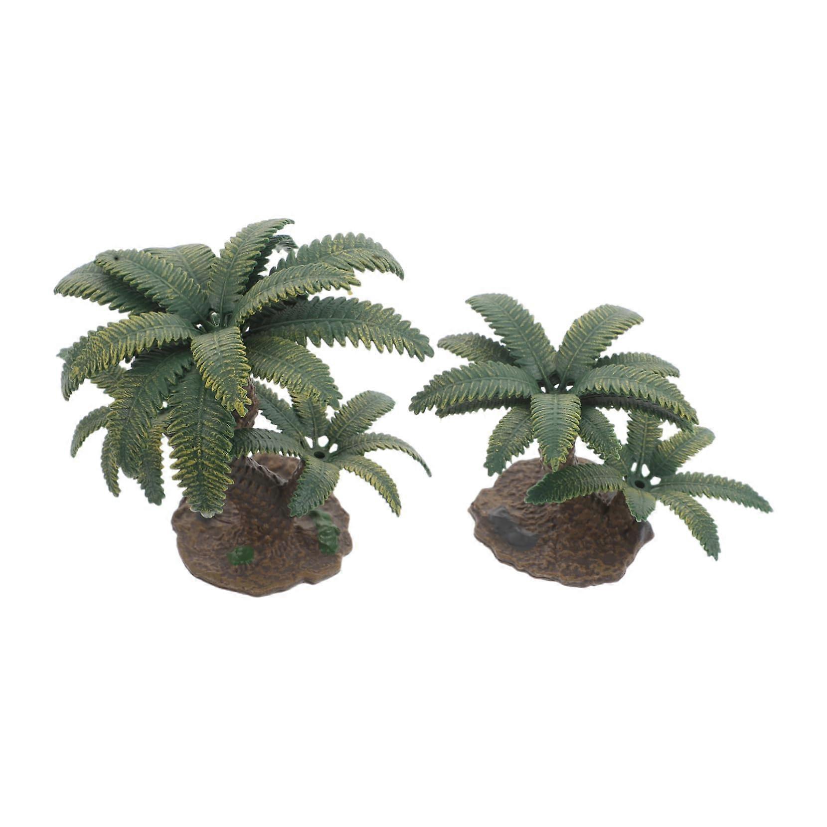 Miniature Tropical Trees Plastic Model 2-Pack for Architectural Landscaping DIY Micro Landscape Decoration