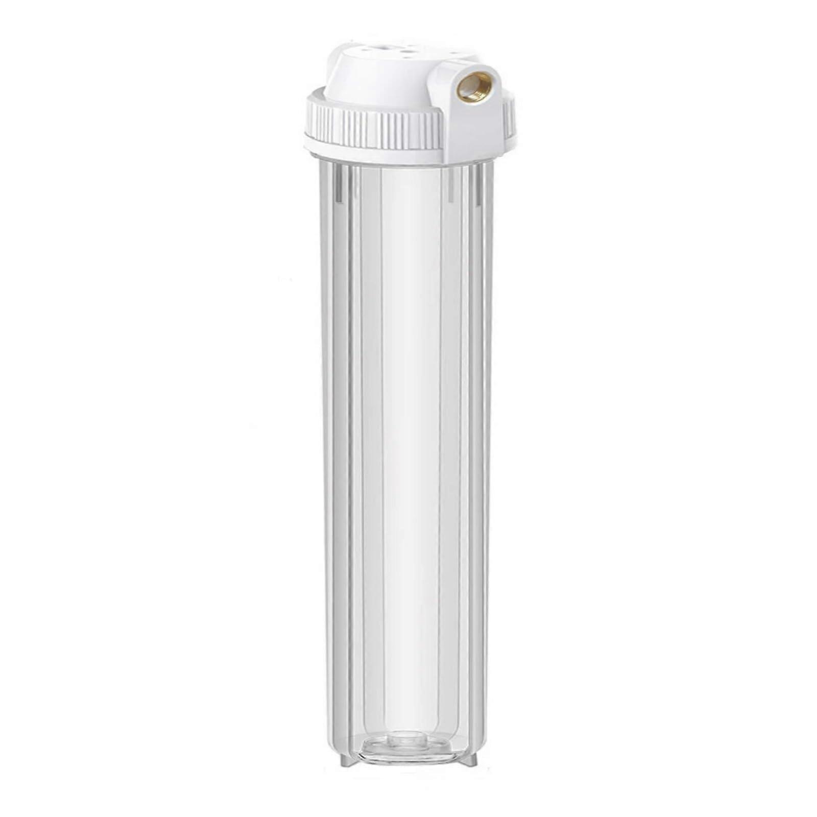 20 Inch Transparent Water Filter Housing with 1/2 Inch and 3/4 Inch Copper Connectors for High Flow Prefilter Replacement Cartridges