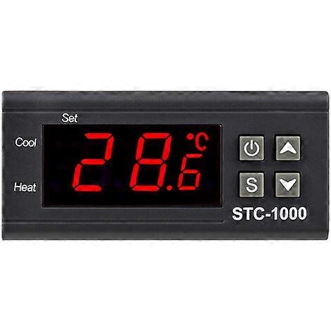 STC-1000 Intelligent Digital Temperature Controller AC 110/220V for Refrigerator and Heating with Charging Clamp.