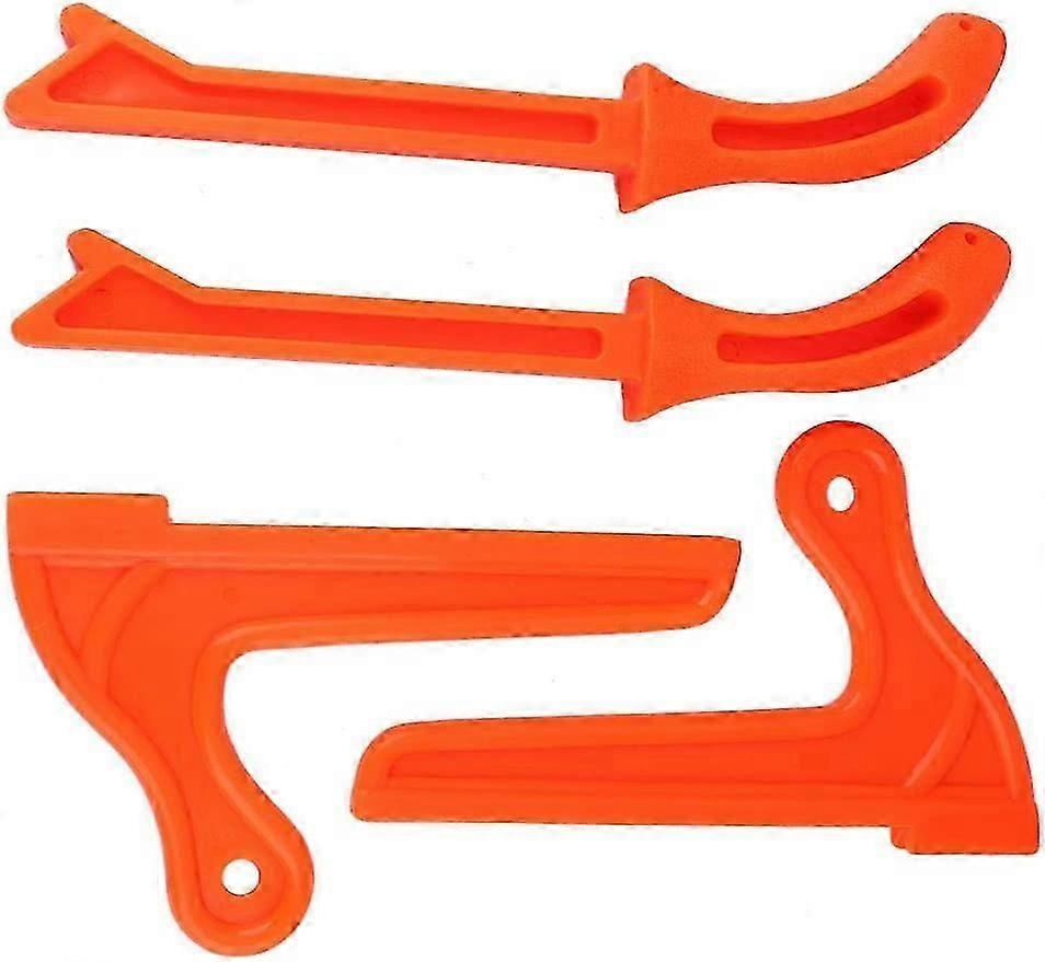 4-Piece Plastic Woodworking Push Stick Safety Tool, Orange