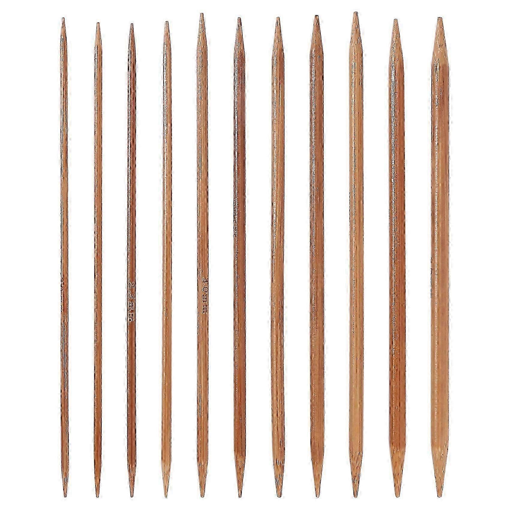 5 مجموعات من 11 مقاسا 5 "(13 سم) مزدوجة مدببة مجموعات الحياكة الخيزران المتفحمة مجموعة إبر (2.0 مم - 5.0 مم) DS