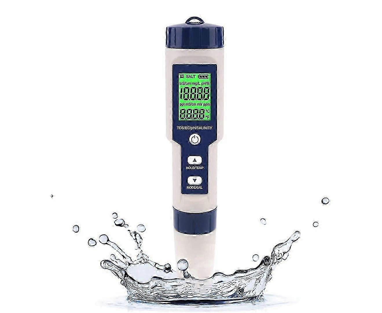 5 in 1 High Accuracy Digital Pen pH Tester for Water