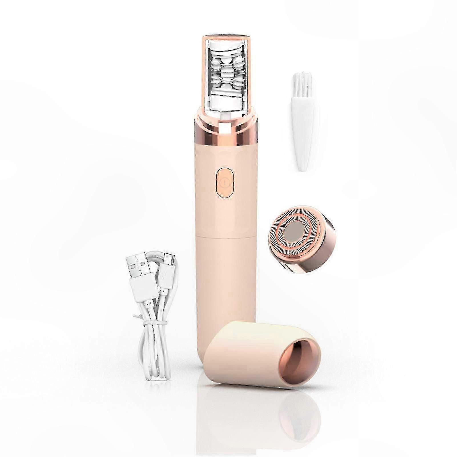 Cordless 2-in-1 Facial Epilator & Eyebrow Razor for Face, Hands, Legs, Underarms, Bikini Line - Rechargeable Hair Remover with Dual Functionality